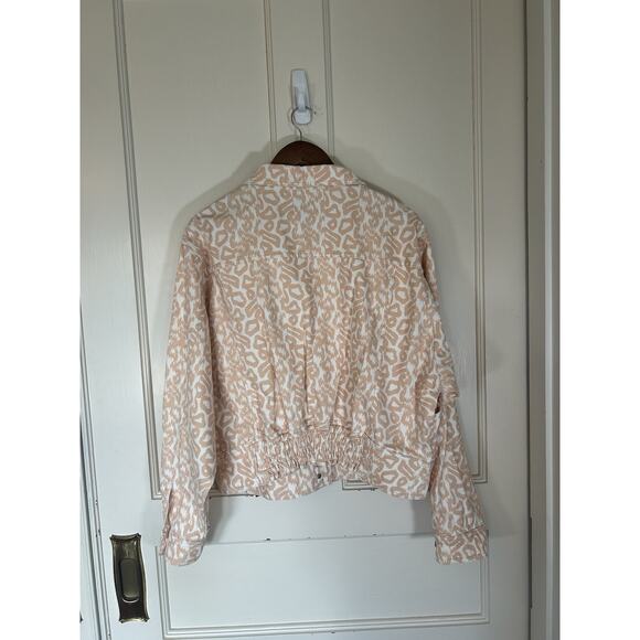 Pilcro Light Pink Leopard Print Jean Jacket - Picture 4 of 10